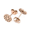304 Stainless Steel Stud Earring Findings Ion Plating(IP) STAS-P434-06B-RG-2