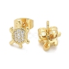 Brass Micro Pave Clear Cubic Zirconia Stud Earrings EJEW-M076-03G-2