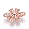 Brass Micro Pave Cubic Zirconia Links ZIRC-F087-10RG-RS-2
