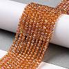 Electroplate Transparent Glass Beads Strands GLAA-H021-01B-FR02-3