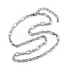 5.5MM 304 Stainless Steel Textured Oval Link Chain Necklaces NJEW-T016-12P-4