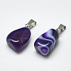 Natural Banded Agate/Striped Agate Pendants G-T122-20C-2