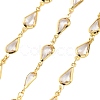Brass Glass Teardrop Link Chains CHC-R001-04G-05-1