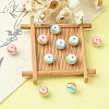10Pcs Macaron Color Stripe Resin Beads RESI-YW0001-27A-6