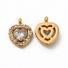 PVD Vacuum Plating 304 Stainless Steel Cubic Zirconia Pendants STAS-A076-02G-3