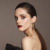 3 Pairs 3 Colors Alloy Snake Wrapped Ring Hoop Earrings for Women EJEW-AN0001-63-6