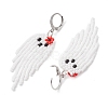 Halloween Woven MIYUKI Seed Beads Ghost Hoop Earrings EJEW-JE05854-02-4