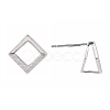 Anti-Tarnish Rhodium Plated 925 Sterling Silver Stud Earring Findings STER-F048-28P-1