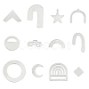 12Pcs 12 Style 201 Stainless Steel Chandelier Component Links STAS-UN0022-66-1