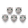 Brass Micro Pave Cubic Zirconia Beads ZIRC-S053-YS014G-4-4