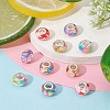 10Pcs 5 Colors Transparent Resin European Rondelle Beads RPDL-YW0001-07B-5