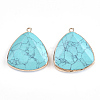 Electroplate Synthetic Turquoise Pendants G-S344-14D-2