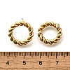 Ion Plating(IP) 304 Stainless Steel Twist Rope Ring Stud Earrings for Woman X-EJEW-N097-006LG-3