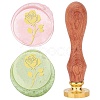Brass Wax Seal Stamps with Wood Handle AJEW-WH0412-0063-1
