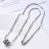 Non-Tarnish 304 Stainless Steel Round Snake Chain Necklace NJEW-S420-009A-P-5