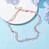 Synthetic Cherry Quartz Glass Chip Beaded Necklace NJEW-JN04616-01-2