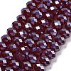 Electroplate Transparent Glass Beads Strands EGLA-XCP0001-16-1