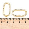 Oval Brass Micro Pave Clear Cubic Zirconia Spring Gate Rings KK-C162-093G-3