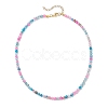 Faceted Round Natural Agate(Dyed & Heated) Beaded Necklaces for Women NJEW-JN04659-05-1
