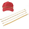 4Pcs 4 Styles Brass Paperclip & Cuban Link 7 Curb Chains AJEW-TAC00042-2