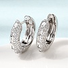 Brass Micro Pave Cubic Zirconia Hoop Earrings KK-CBA8324-22P-05-3