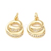Rack Plating Eco-friendly Brass Micro Pave Clear Cubic Zirconia Charms KK-D072-01G-E-NR-1