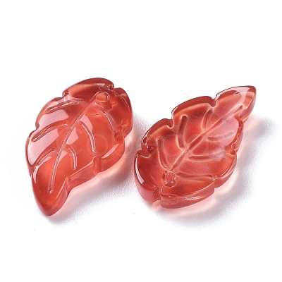 Baking Paint Imitation Jade Glass Pendants EGLA-M027-01B-04-1