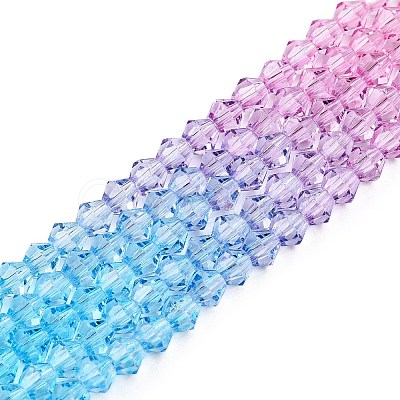 Gradient Color Baking Paint Glass Bead Strands X-DGLA-A039-T2mm-A07-1