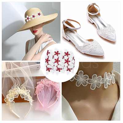 Flower Polyester Eyelash Lace Trim Ribbon OCOR-WH20003-03B-03-1
