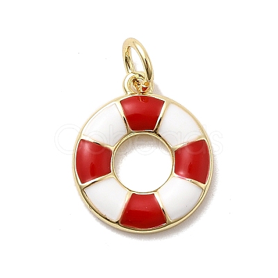 Brass Enamel Pendants KK-P338-23G-01-1