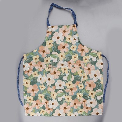 Flower Pattern Cloth Sleeveless Apron AJEW-WH20020-208-1