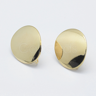 Brass Stud Earring Findings KK-F728-14G-NF-1
