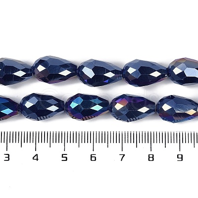 Opaque Solid Color Electroplate Glass Beads Strands X-EGLA-N013-P4mm-B03-1