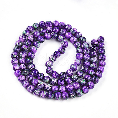 Baking Paint Glass Beads Strands DGLA-N003-8mm-A07-1