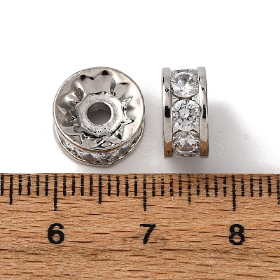 Brass Micro Pave Cubic Zirconia Beads KK-A270-02A-P-1