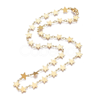 304 Stainless Steel Link Chain Necklaces NJEW-L457-008G-1
