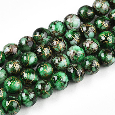 Baking Paint Glass Beads LS-X1-DGLA-N003-10mm-B09-1