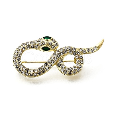 Snake Aolly Rhinestone Brooches JEWB-V008-01LG-04-1