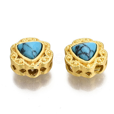 4-Hole Synthetic Turquoise Beads KK-S310-38A-1