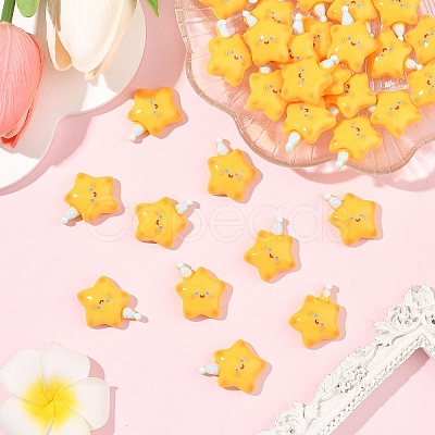 Opaque Resin Cabochons RESI-YW0005-38-1-1