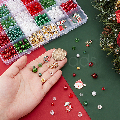 Christmas Theme DIY Beads & Pendant Jewelry Making Findings Kit DIY-PH0022-39-1