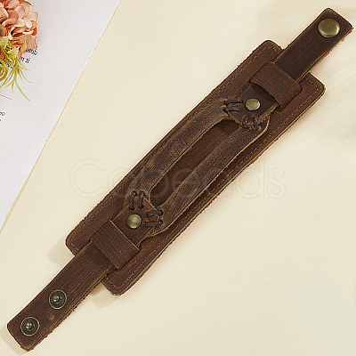 Cowhide Leather Cord Bracelets for Women Men BJEW-WH20012-04AG-02-1