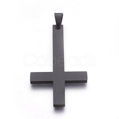 304 Stainless Steel Saint Peter's Cross Big Pendants STAS-L218-04B-1