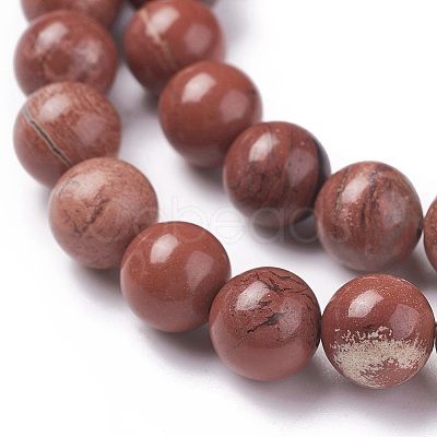 Natural Red Jasper Beads Strands G-F348-02-10mm-1