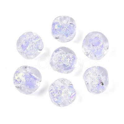 Handmade Foil Lampwork Beads Strands FOIL-T008-04E-1