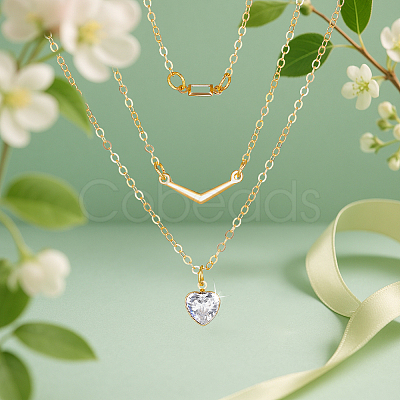 4Pcs 2 Colors Alloy Crystal Rhinestone 3 Layered Necklaces NJEW-HY0001-25B-1
