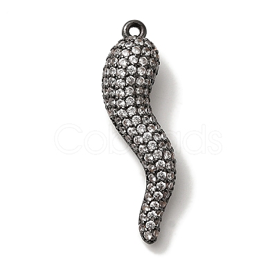 Rack Plating Brass Micro Pave Cubic Zirconia Pendant KK-A229-03G-B-1
