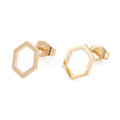 PVD Vacuum Plating 304 Stainless Steel Stud Earrings EJEW-Z012-07G-1