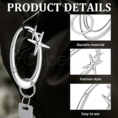 2Pcs 2 Colors Alloy Spring Gate Rings FIND-ME0003-44A-1