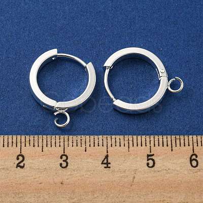 201 Stainless Steel Huggie Hoop Earrings Findings STAS-A167-01N-S-1